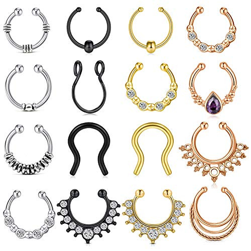 vcmart Fake Septum Nose Rings Hoop Stainless Steel Faux Lip Ear Nose Septum Ring Non Piercing Clip On Nose Hoop Rings Body Piercing Jewelry vcmart Fake Septum Nose Rings Hoop Stainless Steel Faux Lip Ear Nose Septum Ring Non Piercing Clip On Nose Hoop Rings Body Piercing Jewelry