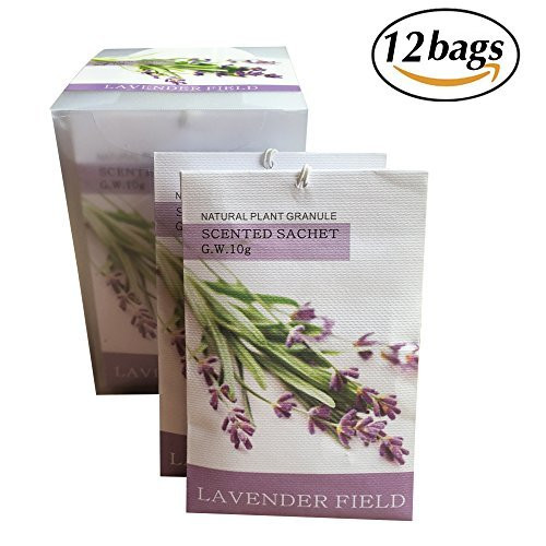 Pack of 12 Moth Repellent Sachets With Natural Lavender Anti Moth for Closets Clothes Freshener and Drawers Cupboards Storage Accessories