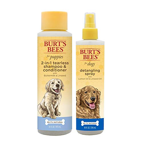 Combo Pack Burts Bees for Dogs Tearless 2 in 1 Shampoo and Conditioner and Spray for Puppies with Buttermilk  Linseed Oil  Cruelty Free Sulfate  Paraben Free pH Balanced for Dogs Combo Pack Burts Bees for Dogs Tearless 2 in 1 Shampoo and Conditioner and Spray for Puppies with Buttermilk  Linseed Oil  Cruelty Free Sulfate  Paraben Free pH Balanced for Dogs
