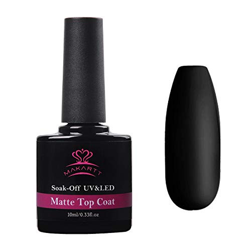 Makartt Matte Top Coat Soak Off Top Coat Nail Polish Gel Top Coat with Matte Finish and Long Lasting