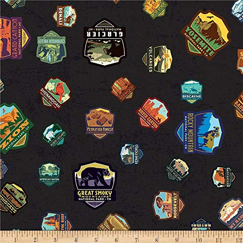 Riley Blake Designs Riley Blake National Parks Patches Black Fabric