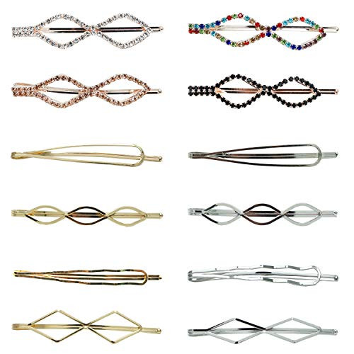 12PCS Crystal Bobby Pins Metal Hair Barrettes Clips Rhinestones Hairpins Hair Accessories for Women Girls Teens 12PCS Crystal Bobby Pins Metal Hair Barrettes Clips Rhinestones Hairpins Hair Accessories for Women Girls Teens