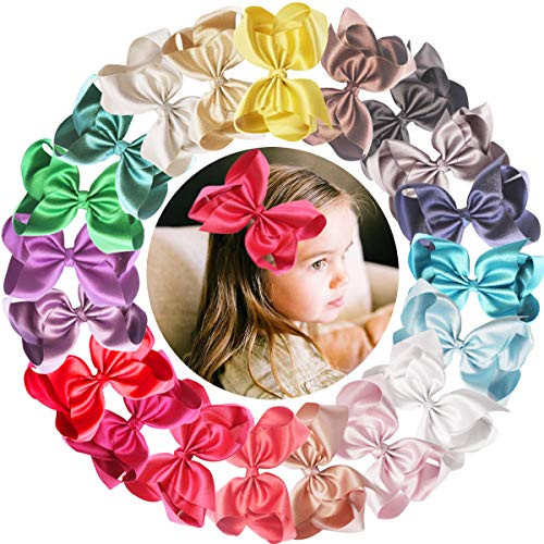 20PCS Girls Hair Bows Clips 6Inch Glitter Grosgrain Ribbon Hair Bows Alligator Hair Clips Hair Accessories for Baby Girls Toddlers Kids Children Teens 20PCS Girls Hair Bows Clips 6Inch Glitter Grosgrain Ribbon Hair Bows Alligator Hair Clips Hair Accessories for Baby Girls Toddlers Kids Children Teens