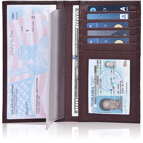 Leather Checkbook Cover Holder for Women  Standard Register Duplicate Checks RFID