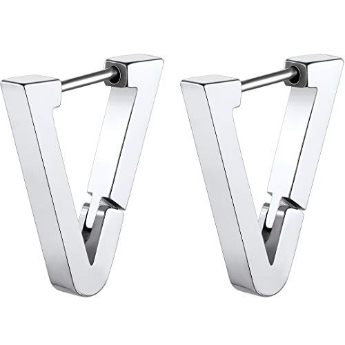 Earrings for Men Women Stainless Steel Triangle Punk Huggie Hoop Earrings Earrings for Men Women Stainless Steel Triangle Punk Huggie Hoop Earrings
