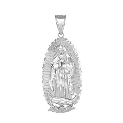Sterling Silver Blessed Our Lady of Guadalupe Miraculous Medal Pendant 157