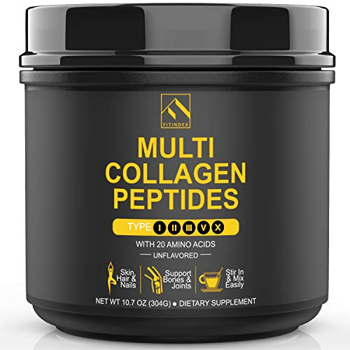 Collagen Protein Powder Type I II III V X NonGMO  GlutenFree Multi Collagen Peptides Hydrolyzed Protein Collagen Supplement  Supports Joints Skin Hair and Nails Unflavored 107OZ