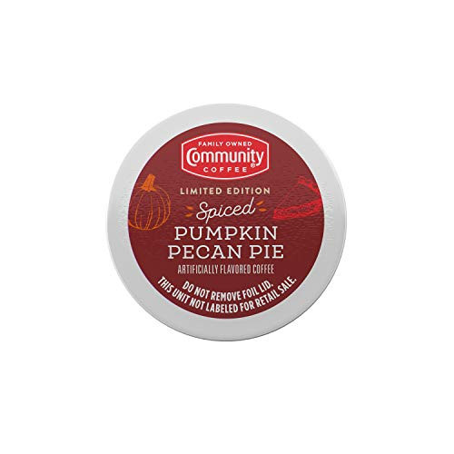 Community Coffee Single Serve Pods Spiced Pumpkin Pecan Pie Flavored 72 ct 12 ct Pack of 6 Compatible with KCup brewers