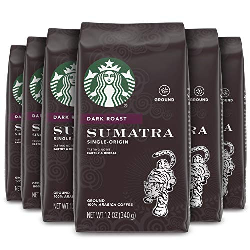 Starbucks Dark Roast Ground Coffee Sumatra 100 Arabica 6 bags 12 oz each Starbucks Dark Roast Ground Coffee Sumatra 100 Arabica 6 bags 12 oz each