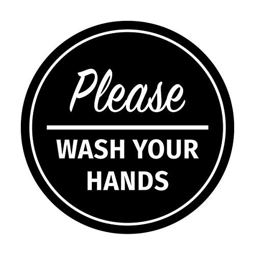 Signs ByLITA Circle Please Wash Your Hands Sign Black  Small