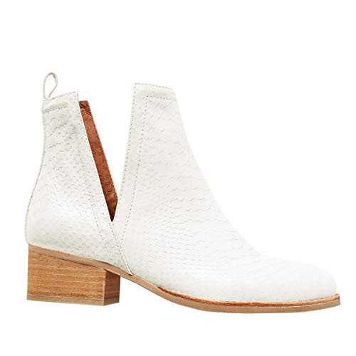 Fashion Chelsea Boots Slip on Ankle Booties Chunky Block Round Toe VCut Low Heel Shoes