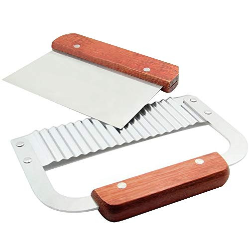 Ehdching 2PCS Stainless Steel Wavy and Straight Soap Mold Loaf Potato Vegetable Cutter Cutting Tool