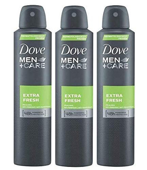 Dove Men Extra Fresh Antiperspirant Deodorant 48h Spray 150 ml 5 fl oz 3 Pack Dove Men Extra Fresh Antiperspirant Deodorant 48h Spray 150 ml 5 fl oz 3 Pack