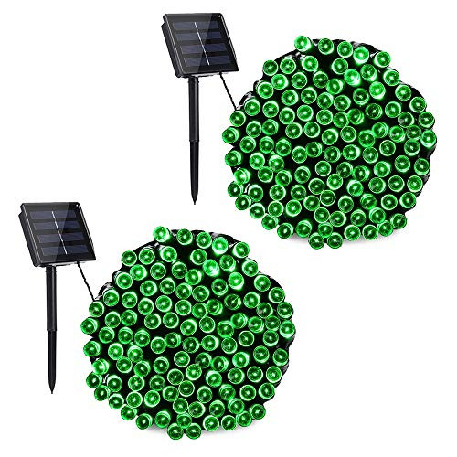 Toodour Solar Halloween Green String Lights 2 Packs 72ft 200 LED 8 Modes Outdoor String Lights Waterproof Solar Fairy Lights for Halloween Garden Patio Fence Holiday Party Decorations Green