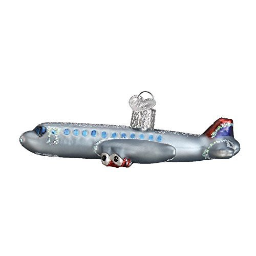 Old World Christmas Passenger Plane Glass Blown Ornament