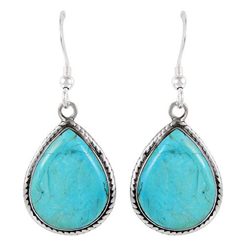 Turquoise Earrings Sterling Silver 925 Genuine Turquoise Jewelry Select style Teardrop Dangles Turquoise Earrings Sterling Silver 925 Genuine Turquoise Jewelry Select style Teardrop Dangles