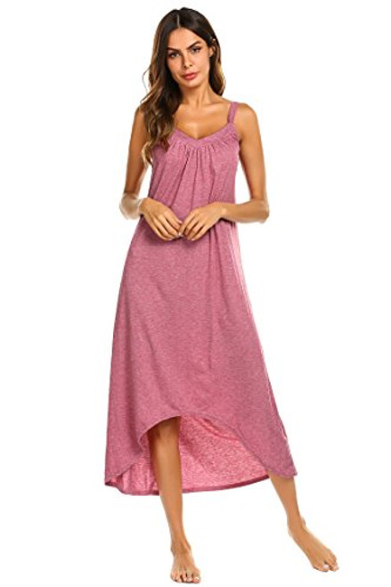 Ekouaer Womens Sleeveless Long Nightgown Summer Slip Night Dress Cotton Sleepshirt ChemiseAred6696Large Ekouaer Womens Sleeveless Long Nightgown Summer Slip Night Dress Cotton Sleepshirt ChemiseAred6696Large