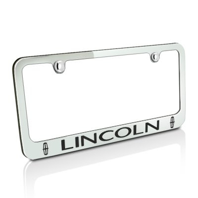 Lincoln Dual Logos Chrome Metal License Plate Frame