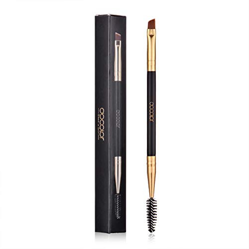 Duo Eye brow Brush Docolor Professional Tool Angled EyeBrow Brush and Spoolie Brush Black