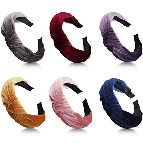 FASOTY 6 Pieces Wide Headbands for Women Hairbands Velvet Headband Wide Plain Headband Turban Twist Knot Headband Vintage Elastic Hair Bands Fashion Hair Accessories for Women Young Ladies 6 Colors FASOTY 6 Pieces Wide Headbands for Women Hairbands Velvet Headband Wide Plain Headband Turban Twist Knot Headband Vintage Elastic Hair Bands Fashion Hair Accessories for Women Young Ladies 6 Colors