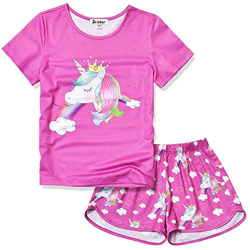 Unicorn Pajamas for Teen Girls 12 13 Red Pjs Sets Clothes Summer Nightshirts Unicorn Pajamas for Teen Girls 12 13 Red Pjs Sets Clothes Summer Nightshirts