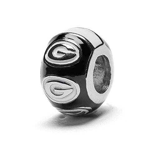University of Georgia Charm  UGA Black Round Bead Charm  Officially Licensed University of Georgia Jewelry  UGA Charms  UGA Jewelry  Georgia Bulldogs  Stainless Steel