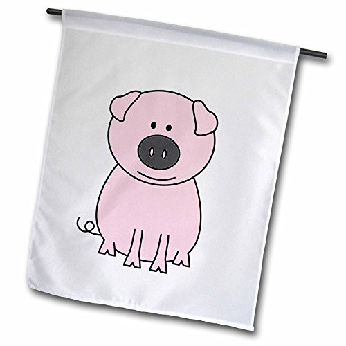 3dRose fl582481 Pink Pig Cartoon Garden Flag 12 by 18Inch 3dRose fl582481 Pink Pig Cartoon Garden Flag 12 by 18Inch