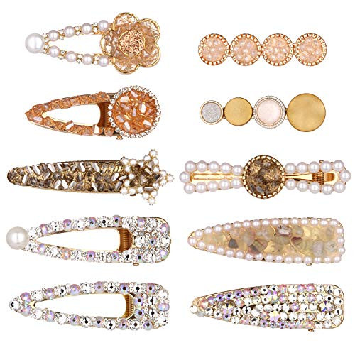 Folora 10pcs Women Girls Multicolored Shimmering Rhinestone Alligator Hair Clips Fashion Sweet Bobby Pins Barrettes Folora 10pcs Women Girls Multicolored Shimmering Rhinestone Alligator Hair Clips Fashion Sweet Bobby Pins Barrettes