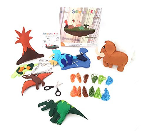 Frecklez Dinosaur Sewing Kit | Beginners Craft and Sewing Kit for Kids | Create Your Own Stuffed Animals