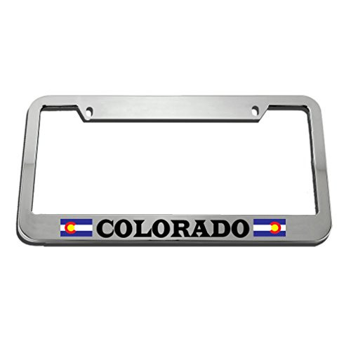 Speedy Pros Colorado Zinc Metal License Plate Frame Car Auto Tag Holder  Chrome 2 Holes Speedy Pros Colorado Zinc Metal License Plate Frame Car Auto Tag Holder  Chrome 2 Holes