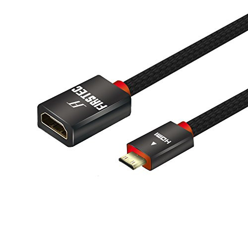 FIRSTEC Mini HDMI Cable Extension Cord Mini HDMI Male to HDMI Female MetalShell Braided BiDirectional Adapter Cable for Raspberry Pi Camera Camcorder DSLR Tablet Video Card