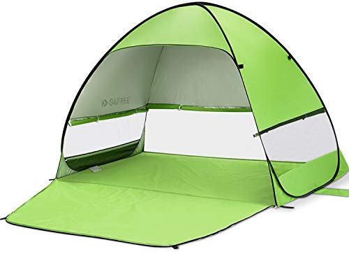 G4Free UPF 50 Easy Pop Up Beach Tent Sun Shelter 34 Person Instant Automatic Portable Baby Canopy Cabana Sun Shade UmbrellaGreen