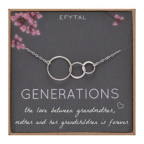 EFYTAL Generations Necklace for Grandma 