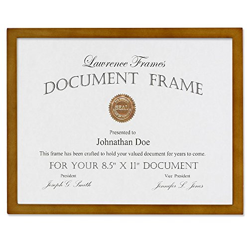 Lawrence Frames 766081 Nutmeg Wood Picture Frame, 8.5 by 11-Inch