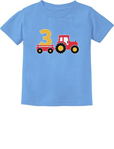 3rd Birthday Gift Construction Party 3 Year Old Boy ToddlerInfant Kids TShirt 4T California Blue