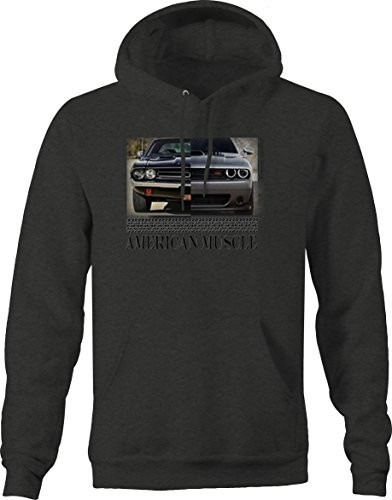 American Muscle Hotrod Challenger Modern  Classic Racing Hoodie for Men XLarge Charcoal