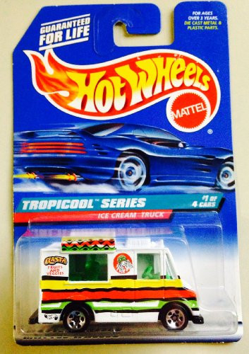 Hot Wheels Ice Cream Truck #693 1998 Tropicool Series Red Card with White Logo and Fruit Tampo