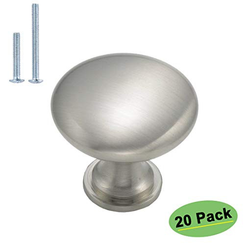 homdiy Round Cabinet Knobs Satin Nickel 20 Pack HD6050SNB Drawer Pulls and Knobs Metal Drawer Pulls Kitchen Cabinet Hardware Knobs