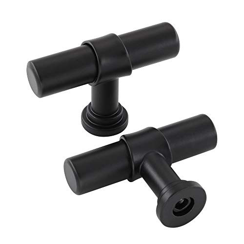 25 Pack Cabinet Knobs Black Drawer Knobs homdiy  HDT18BK Single Hole T Knobs Modern Cabinet Hardware Cabinet Door Knobs for Dresser Drawers