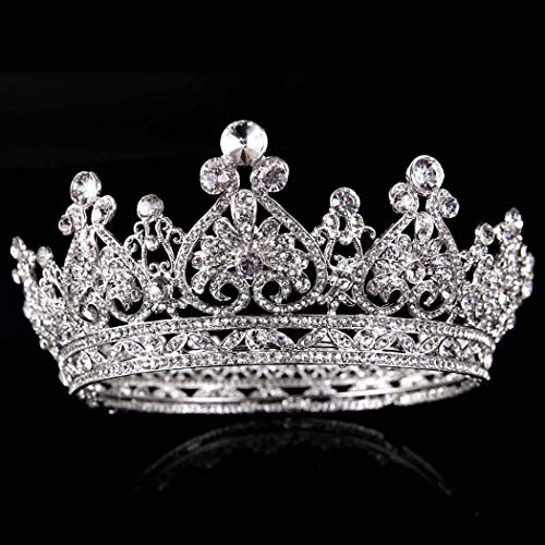 Harosy Wedding Tiaras and Crowns Baroque Silver Queen Crowns Crystal Bridal Crown Pageant Costume Tiaras Hair Accessories for Women and Girls Harosy Wedding Tiaras and Crowns Baroque Silver Queen Crowns Crystal Bridal Crown Pageant Costume Tiaras Hair Accessories for Women and Girls