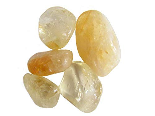 CircuitOffice 5 Piece Grade A Citrine Tumbled Stones 05125  Healing Stones Metaphysical Healing Chakra Stones for Wicca Reiki Healing Metaphysical Chakra Positive Energy or Gift