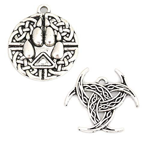 Celtic Knot Charm Pendants 20 pc 10 of Each Antiqued Silver Tone Pendants About 1 18 Inch Long Wolf Paw Set Celtic Knot Charm Pendants 20 pc 10 of Each Antiqued Silver Tone Pendants About 1 18 Inch Long Wolf Paw Set