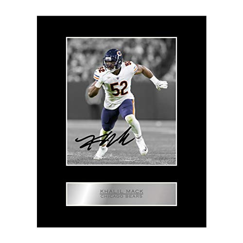 iconic pics Khalil Mack Signed Mounted Photo Display Chicago Bears 02 NFL Printed Autograph Picture Print