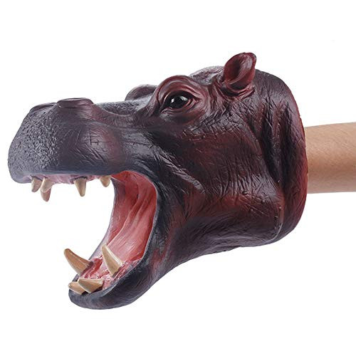 Ailejia Soft Hand Puppet for Kids Finger Puppets Soft Rubber Realistic White Role Educational Play Toy (Hippopotamus)