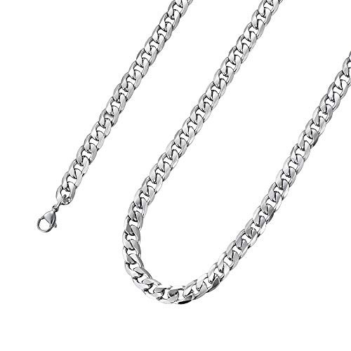 20 Inches Figaro Chain Necklace 55MM Stainless Steel Figaro Link Chain for Men Women