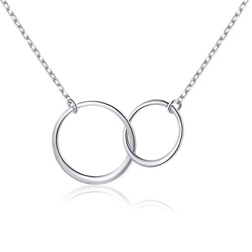 S925 Sterling Silver Two Interlocking 