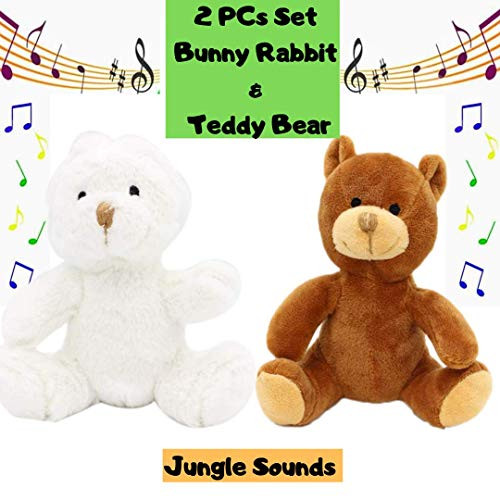 Jungle Friends Talking Plushie Set for 1 Year Old up Boy Girl Baby Realistic Sounding Stuffed Animal Toys Babies Toddlers Children Lion Elephant Tiger Giraffe Monkey Carrier 2 Pc Rabbit and Bear Jungle Friends Talking Plushie Set for 1 Year Old up Boy Girl Baby Realistic Sounding Stuffed Animal Toys Babies Toddlers Children Lion Elephant Tiger Giraffe Monkey Carrier 2 Pc Rabbit and Bear