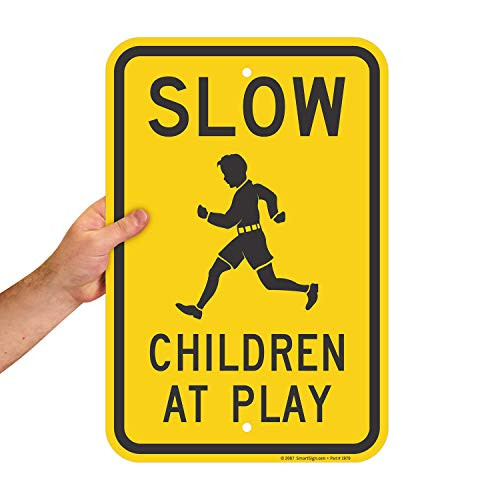 SmartSign Children at Play Sign  12 x 18 Aluminum
