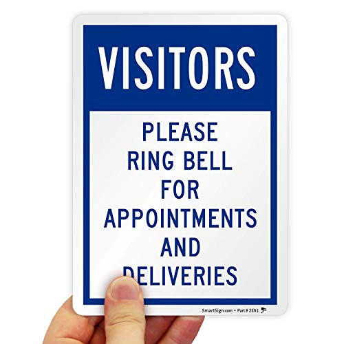 SmartSign Visitors  Please Ring Bell For Appointments And Deliveries Label  5 x 7 Laminated Vinyl