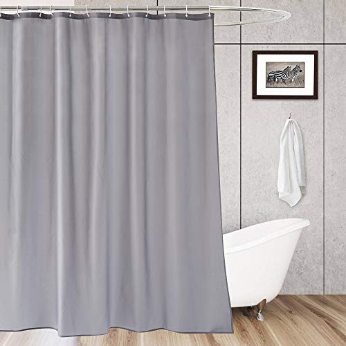 Aoohome Hotel Shower Curtain Liner, Fabric Light Grey Shower Curtain with Hooks, Mildew Resistant, Waterproof, 72 x 72 Inch Aoohome Hotel Shower Curtain Liner, Fabric Light Grey Shower Curtain with Hooks, Mildew Resistant, Waterproof, 72 x 72 Inch